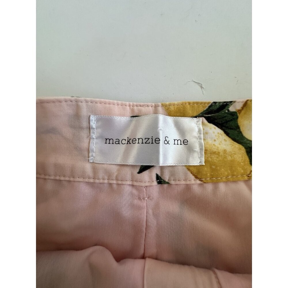 Mackenzie & Me Womens Shorts L Pink 100% Cotton Lemon‎ Print Tuscany Italy Farm - Picture 6 of 12